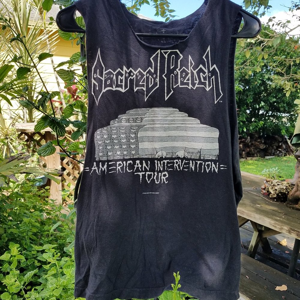 🎸Vintage 1989 Sacred Reich Concert Tee - American Intervention Tour 1989 (L)🎸
